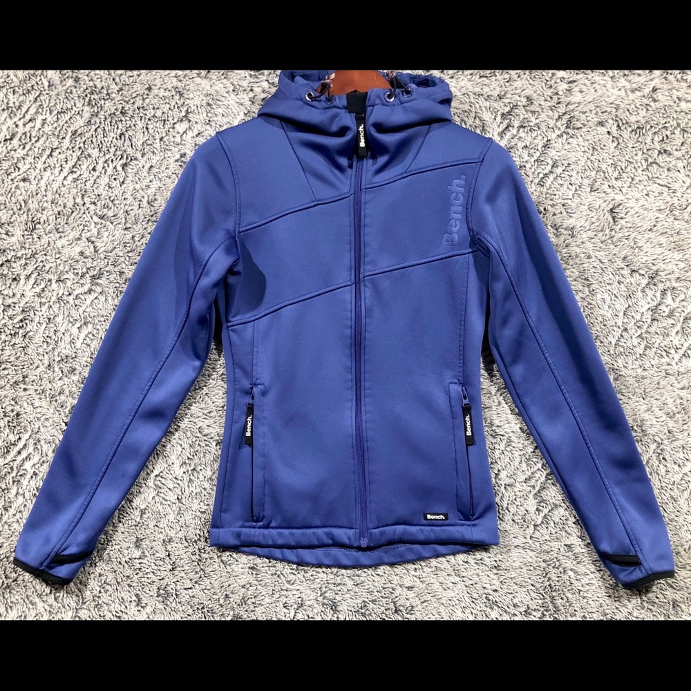 Bench Full Zip Activewear Jacket Hoodie, Thumbholes / Women's SMALL / Royal Blue